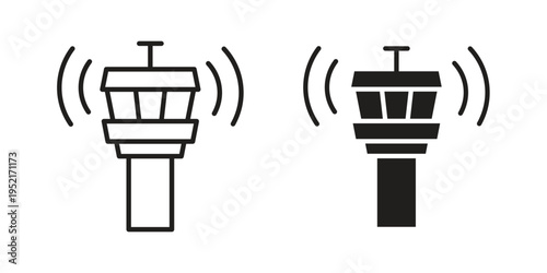 Fotografía Control Tower icon collection vector illustrations, Vector pictogram