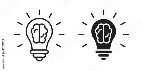 Creative idea icon collection vector illustrations, Vector pictogram