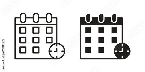 Deadline icon collection vector illustrations, Vector pictogram