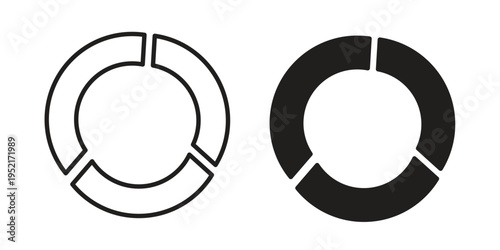 Donut chart icon collection vector illustrations, Vector pictogram