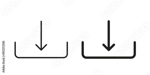 Download button icon collection vector illustrations, Vector pictogram