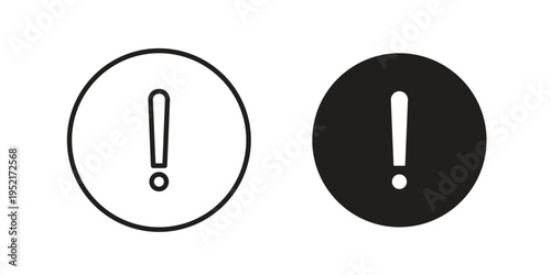 Exclamation button icon collection vector illustrations, Vector pictogram