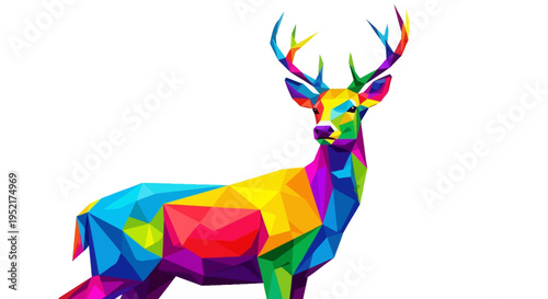 Colorful Deer with Large Antlers.