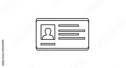 Identification Card Icon, Vector Illustration of ID Badge with Person Silhouette