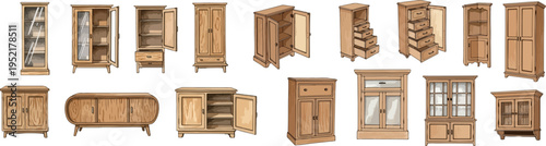 Watercolor Wooden Cabinet Collection