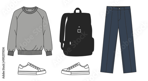 Casual Outfit with Backpack