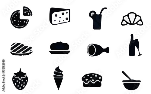 set of food icons, Highly recommend food items for the health of public,Fast foods all variety set, Delicious food icon 