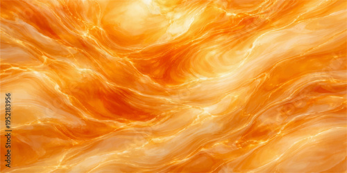 Abstract flowing satin waves in vibrant orange and red hues create a soft motion texture with a flame like heat pattern for an artistic backdrop and wallpaper design