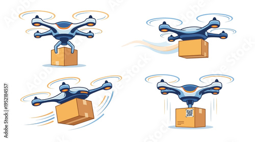 Futuristic drone delivery service showcasing efficient package transport and modern logistics solutions
