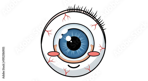 cute cartoon eyeball anatomy character friendly 