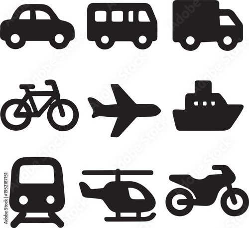Transportation modes icons