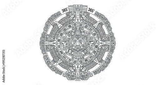 Mayan Calendar Sun Stone Ancient Aztec Symbol