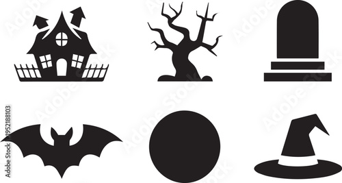 Halloween symbols and icons set