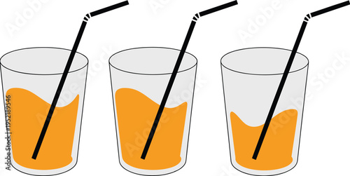 juice, glass, drink, beverage, orange juice, straw, refreshment, liquid, cup, icon, food, healthy, vitamin, citrus, refresh, illustration, set, collection, nutrition, cocktail