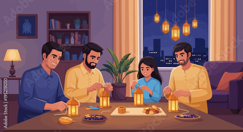 Family Eating Dinner Together.