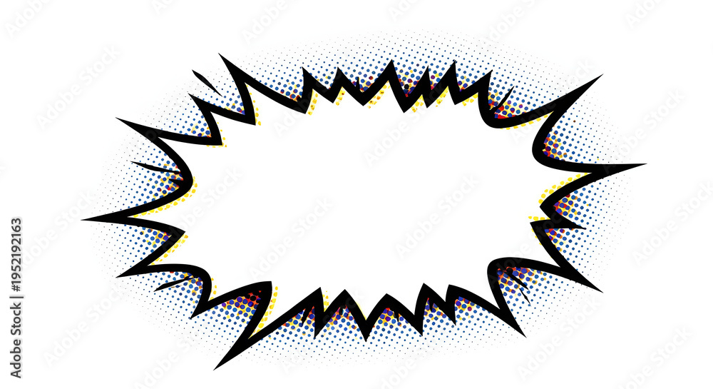 Obraz premium A comic book style explosion bubble on a white background