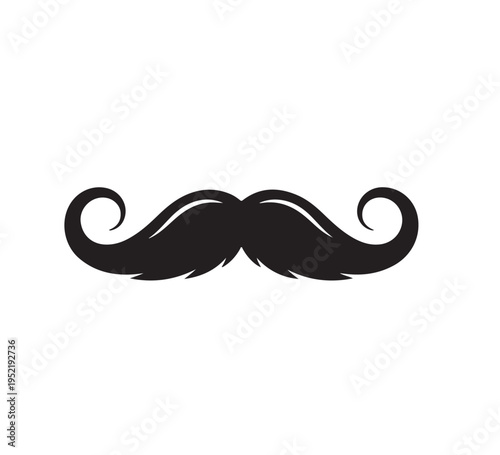 Black Moustache icon, a symbol of masculinity, style, and sophistication, perfect for graphic design projects and branding