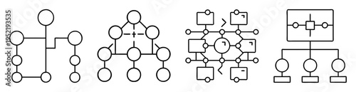 Abstract representation of hierarchical structures and network topologies in vector graphics