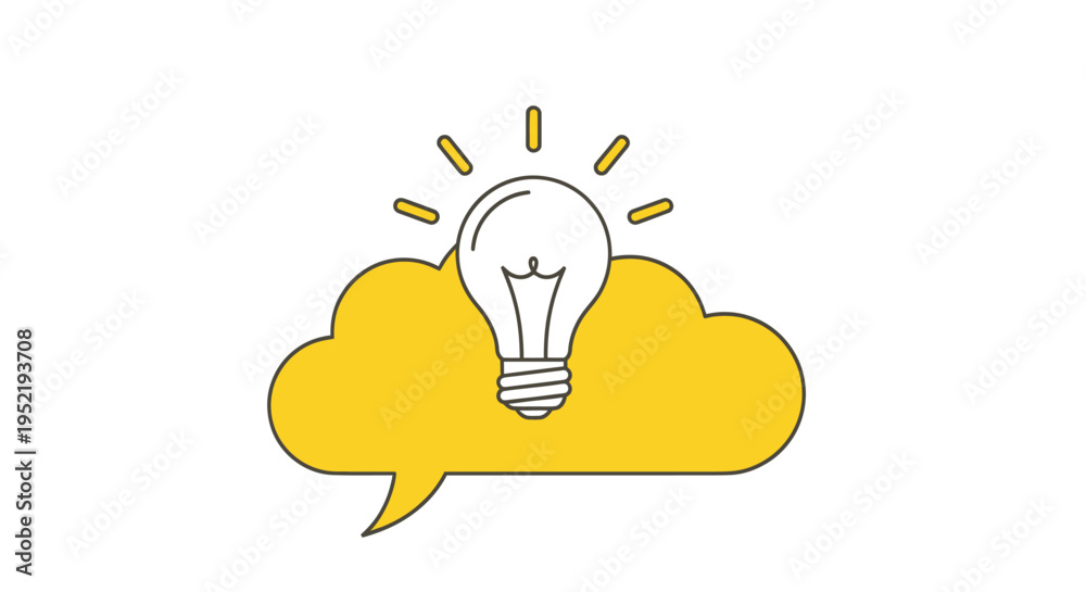 Fotografia Light Bulb Idea Thought Bubble Illustration.