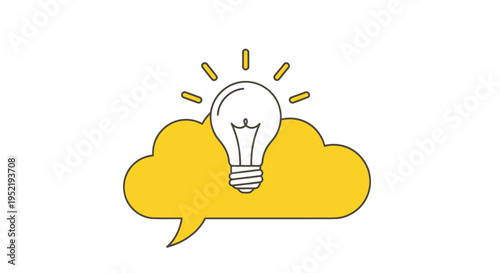 Light Bulb Idea Thought Bubble Illustration.