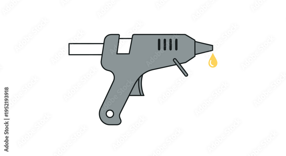 Fotografie Gray Hot Glue Gun with Flame.