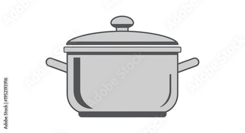 Gray Metal Pot with Lid Handles.