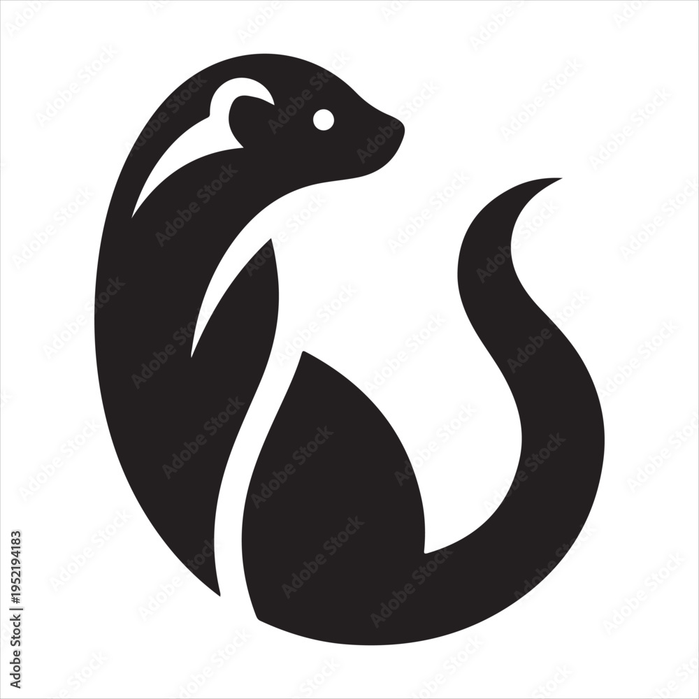 Ταπετσαρία Ferret abstract silhouette clip art logo design  concept illustration idea