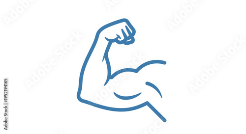 Illustration of a flexed bicep muscle.