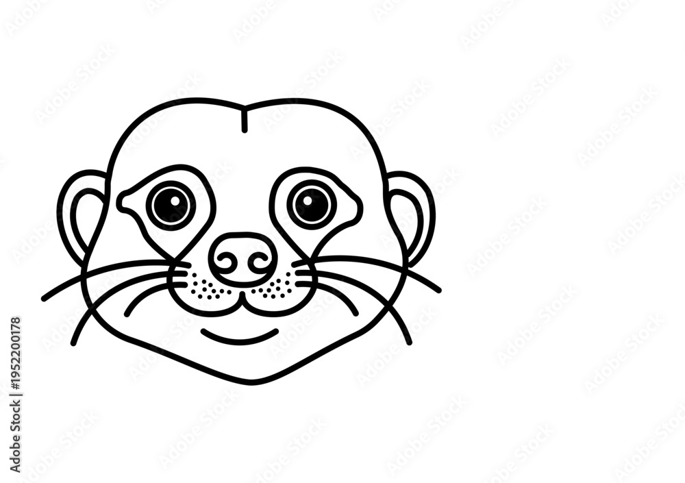 Obraz premium Meerkat Face Line icon. Vector Illustration