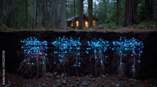 Interconnected Forest: Roots Communicate Underground With Glowing Network