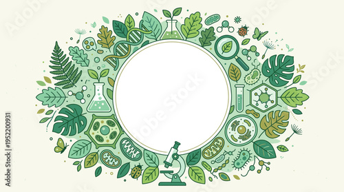 Science and Nature Illustration with Organic Elements