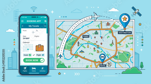 Travel Booking App with Paris City Map