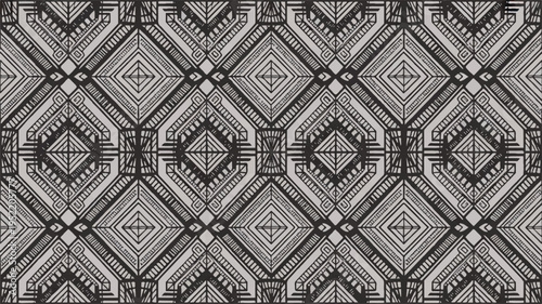 Black and white geometric pattern with diamond shapes and lines