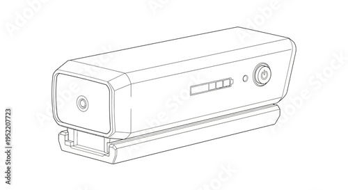 Line Drawing of Security Camera Device.