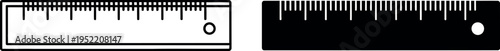 Illustration White Background with Black Outline and Solid Ruler Images Displaying Measurements