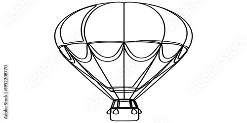 One Line Drawing of Hot Air Balloon for Travel Adventure