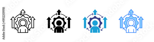 Professional Development  icon set multiple style collection