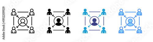 Referral icon set multiple style collection