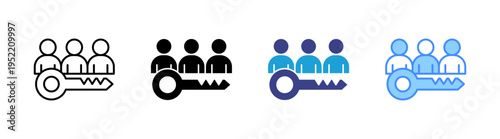 Key Employee icon set multiple style collection