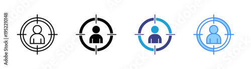 Headhunter icon set multiple style collection