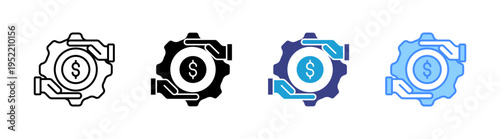 Compensation icon set multiple style collection