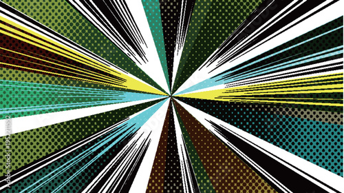 Vibrant Comic Style Radial Action Lines Background