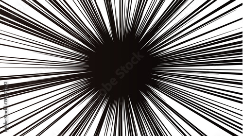 Comic Book Style Manga Impact Action Radial Speed Lines Background