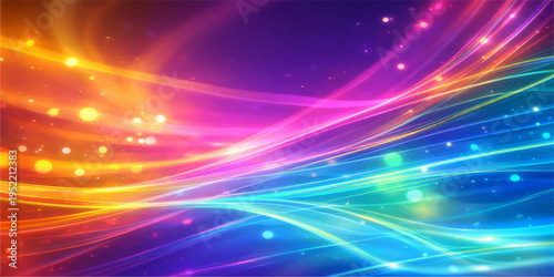 Futuristic abstract background featuring a colorful motion wave design with glowing blue laser lines and bright energy patterns in a creative vector illustration wallpaper