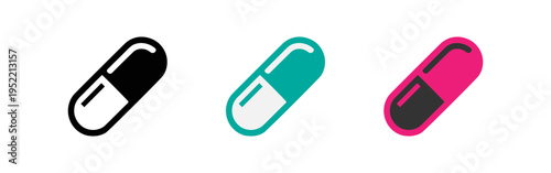 set of pills with different colors