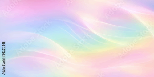 An artistic abstract rainbow background featuring a colorful wave pattern with bright light motion and pastel blue textures for a vibrant wallpaper design