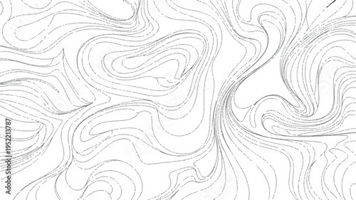 Gray swirling wavy lines abstract topographic map pattern