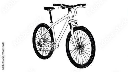 Mountain bike with black tires and white frame