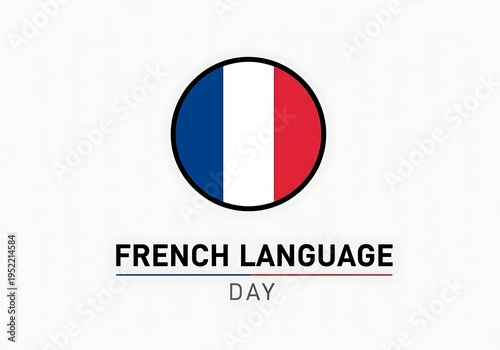 French language day celebration with blue white red flag circle logo Free Download French language day celebration with blue white red flag circle logo - GFXLoad