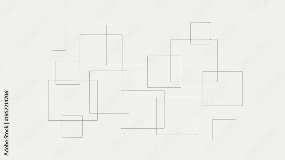 Obraz premium Overlapping rectangles in a geometric pattern on a light gray background